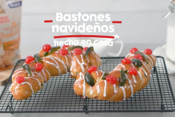 Receta de bastones navideños